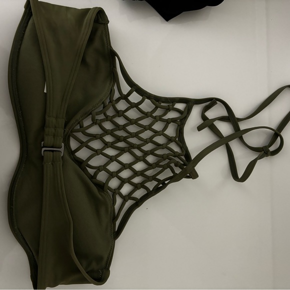 Green halter style bikini top - Picture 2 of 2